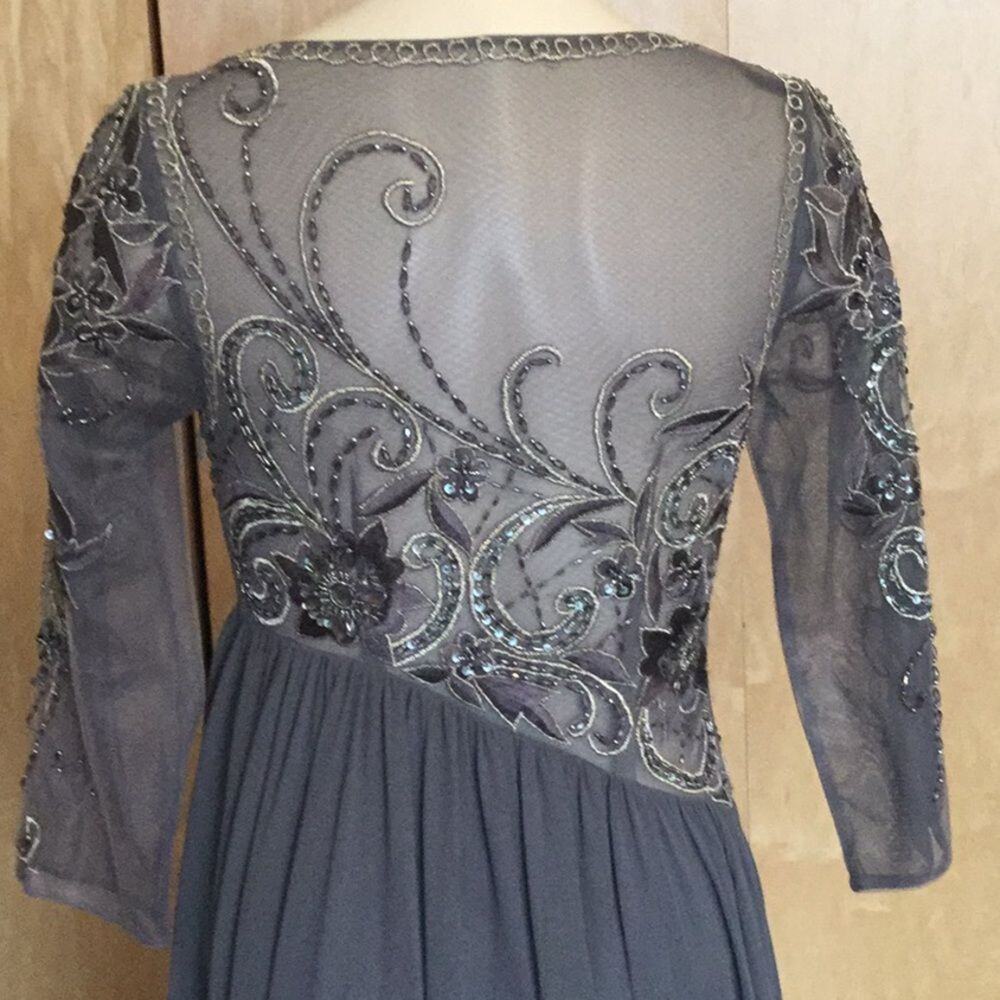 Sue Wong embroidered Elbow Mesh Sleeve Dress - Picture 4 of 9